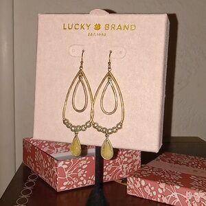 Lucky Brand Two Tone Metallic Earrings - Pierced Ears